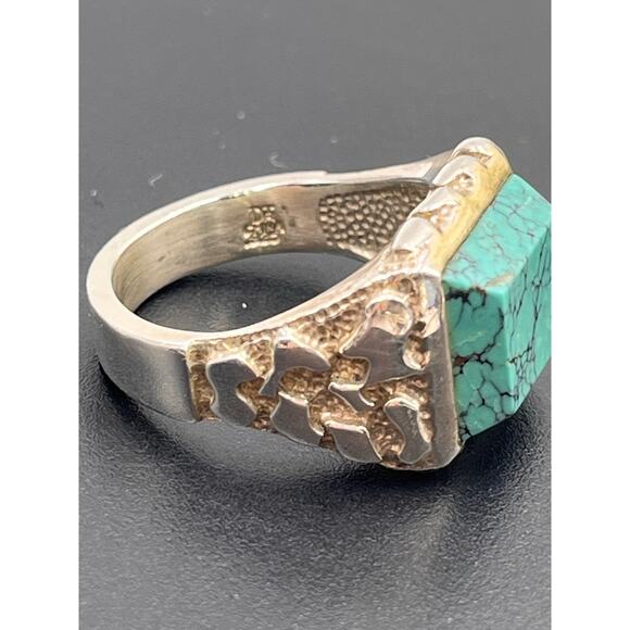 Desert Rose Trading Turquoise Sterling Silver Statement Ring (Jay King) Sz 11‎ - Picture 8 of 9